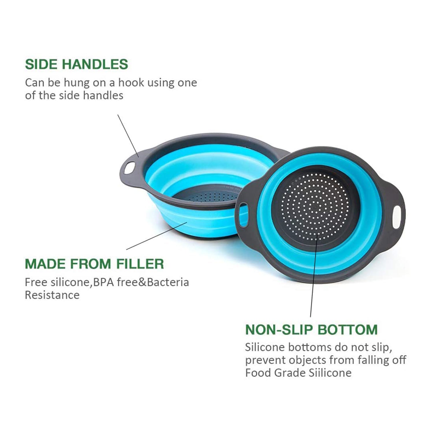 Flexible silicone kitchen strainer Flexible silicone kitchen strainer